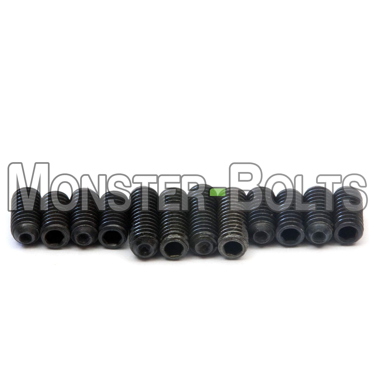 MonsterBolts - M3 x 6mm & 8mm Guitar Saddle Bridge Height Adjustment Hex Screws for Metric (MIM), Black, 12 Pack